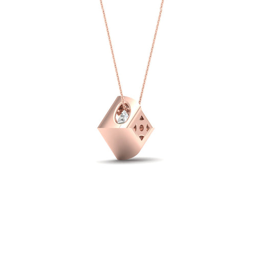 1 ctw Princess Bezel Set Solitaire Lab Grown Pendant
