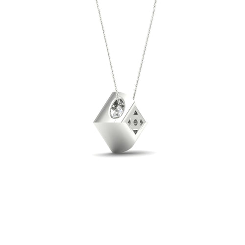 1 ctw Princess Bezel Set Solitaire Lab Grown Pendant