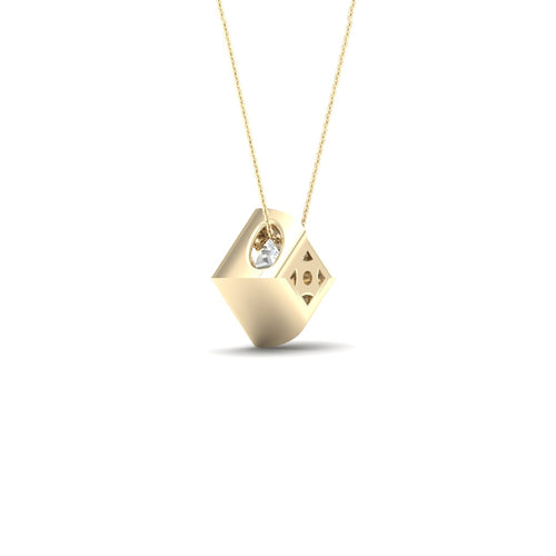 1 ctw Princess Bezel Set Solitaire Lab Grown Pendant