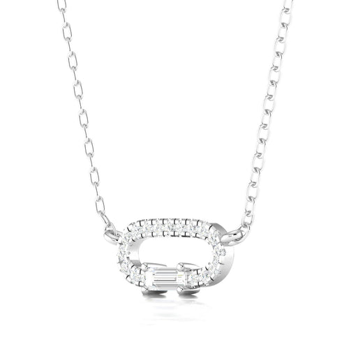 1/6 Ctw Oval Shape Baguette Round Lab Grown Fashion Pendant
