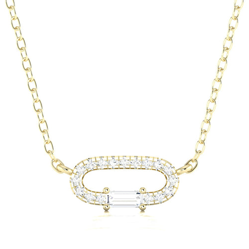 1/6 Ctw Oval Shape Baguette Round Lab Grown Fashion Pendant