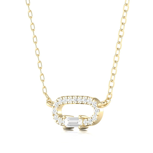 1/6 Ctw Oval Shape Baguette Round Lab Grown Fashion Pendant