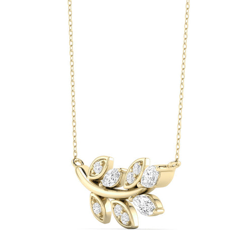 1/3 Ctw Leaf Lab Grown Fashion Pendant