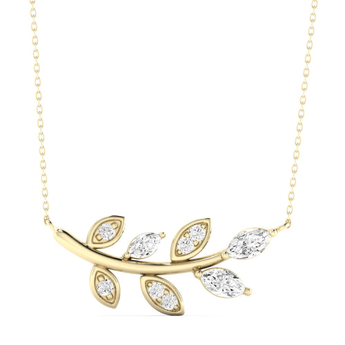 1/3 Ctw Leaf Lab Grown Fashion Pendant