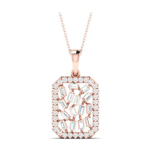 5/8 Ctw Round Baguette Lab Grown Fashion Pendant