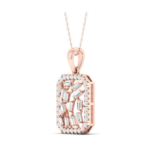 5/8 Ctw Round Baguette Lab Grown Fashion Pendant