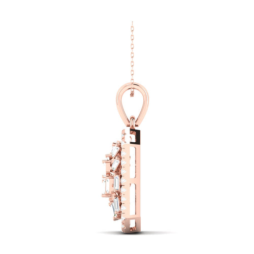 5/8 Ctw Round Baguette Lab Grown Fashion Pendant