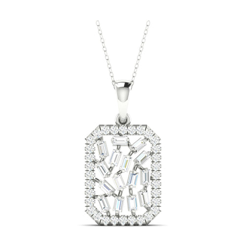 5/8 Ctw Round Baguette Lab Grown Fashion Pendant