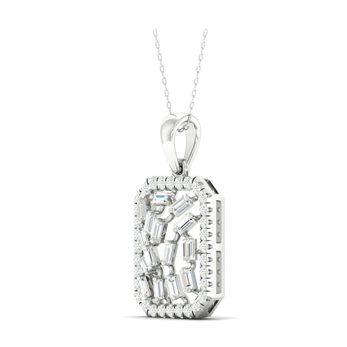 5/8 Ctw Round Baguette Lab Grown Fashion Pendant