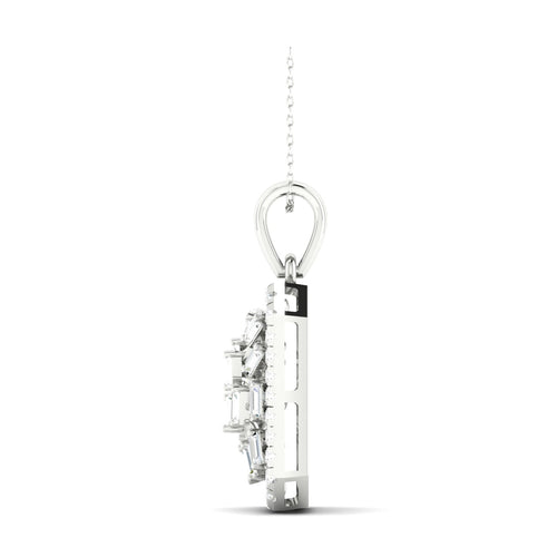 5/8 Ctw Round Baguette Lab Grown Fashion Pendant