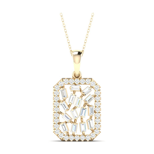 5/8 Ctw Round Baguette Lab Grown Fashion Pendant