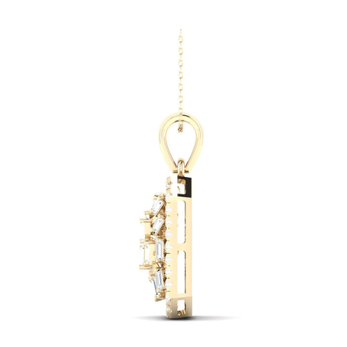 5/8 Ctw Round Baguette Lab Grown Fashion Pendant