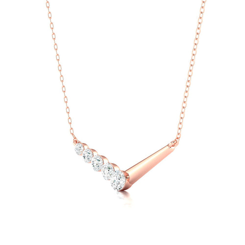 5/8 Ctw Chevron Seamless Lab Grown Fashion Pendant