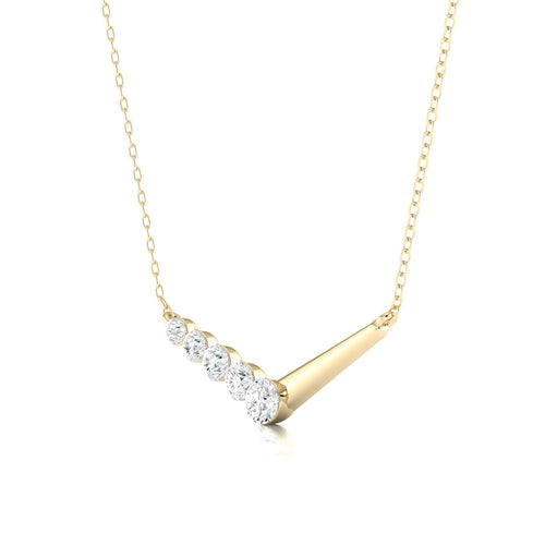 5/8 Ctw Chevron Seamless Lab Grown Fashion Pendant