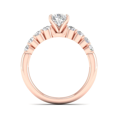 1 1/2 ctw Graduated Lab Grown Pear Centre Engagement Ring