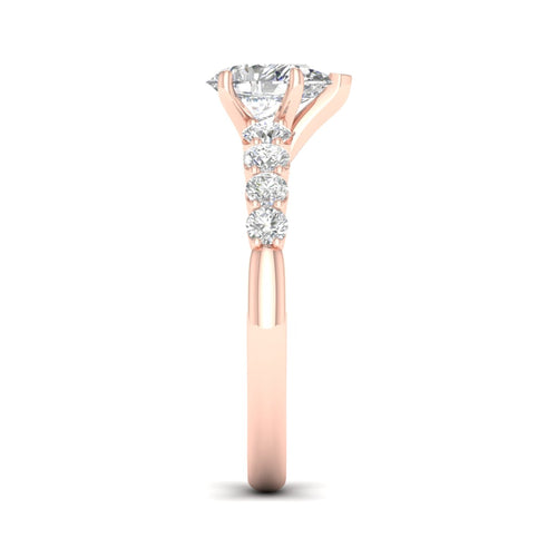 1 1/2 ctw Graduated Lab Grown Pear Centre Engagement Ring