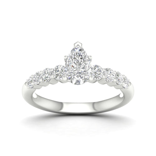 1 1/2 ctw Graduated Lab Grown Pear Centre Engagement Ring