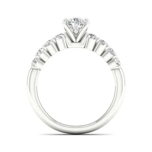 1 1/2 ctw Graduated Lab Grown Pear Centre Engagement Ring