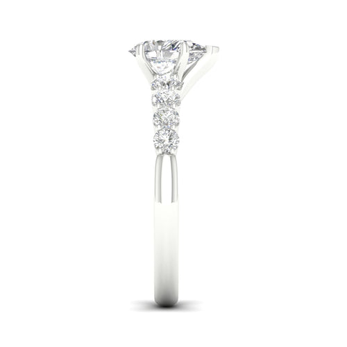 1 1/2 ctw Graduated Lab Grown Pear Centre Engagement Ring