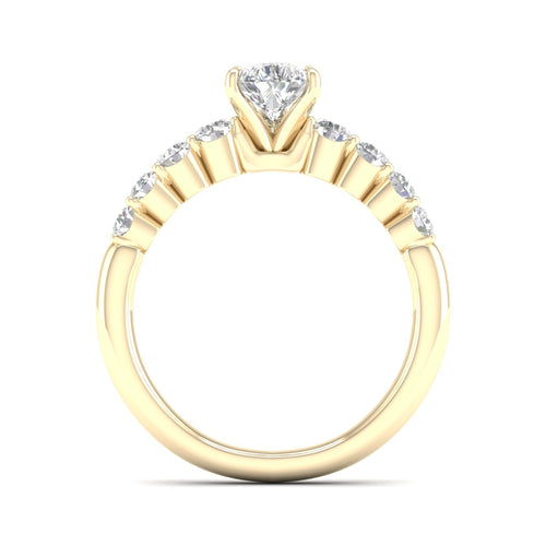 1 1/2 ctw Graduated Lab Grown Pear Centre Engagement Ring