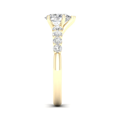 1 1/2 ctw Graduated Lab Grown Pear Centre Engagement Ring