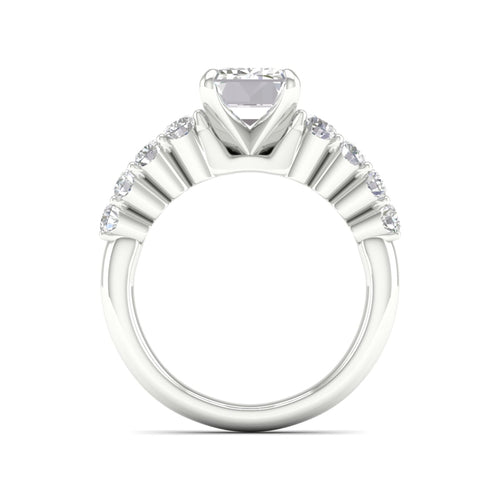 2 1/2 ctw Graduated Lab Grown Emerald Centre Engagement Ring