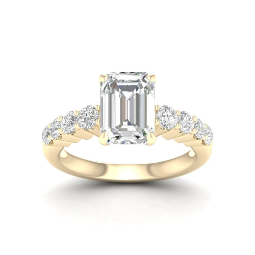 2 1/2 ctw Graduated Lab Grown Emerald Centre Engagement Ring
