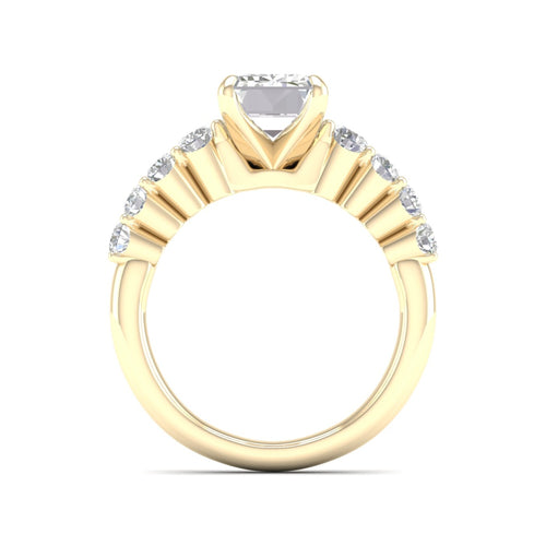 2 1/2 ctw Graduated Lab Grown Emerald Centre Engagement Ring
