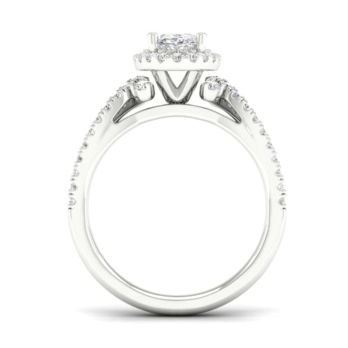 1 5/8 ctw Oval Halo Split Shank Lab Grown Engagement Ring
