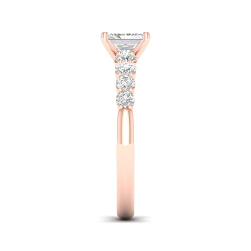 1 1/4 ctw Graduated Lab Grown Radiant Centre Engagement Ring