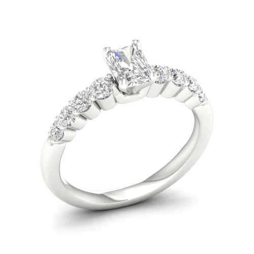 1 1/4 ctw Graduated Lab Grown Radiant Centre Engagement Ring