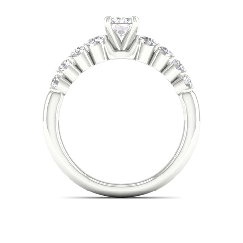 1 1/4 ctw Graduated Lab Grown Radiant Centre Engagement Ring