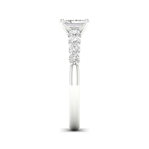 1 1/4 ctw Graduated Lab Grown Radiant Centre Engagement Ring