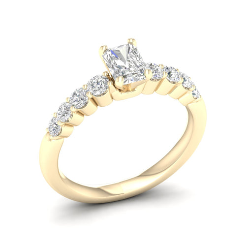 1 1/4 ctw Graduated Lab Grown Radiant Centre Engagement Ring