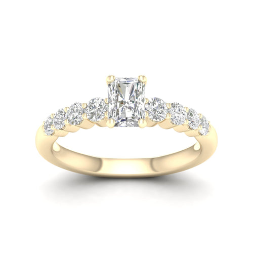 1 1/4 ctw Graduated Lab Grown Radiant Centre Engagement Ring