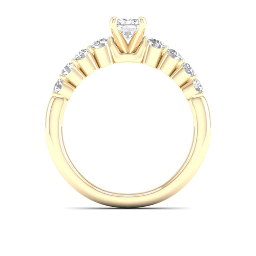 1 1/4 ctw Graduated Lab Grown Radiant Centre Engagement Ring