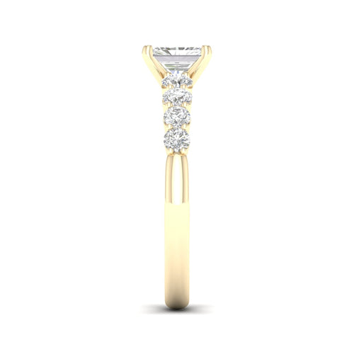 1 1/4 ctw Graduated Lab Grown Radiant Centre Engagement Ring