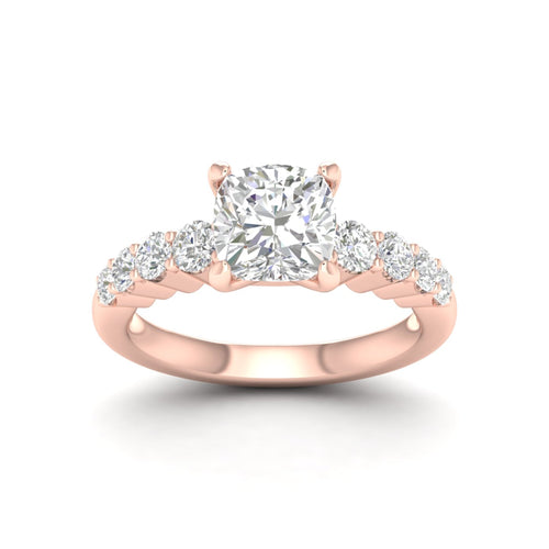 2 1/2 ctw Graduated Lab Grown Cushion Centre Engagement Ring