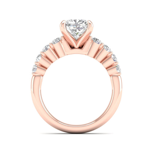 2 1/2 ctw Graduated Lab Grown Cushion Centre Engagement Ring