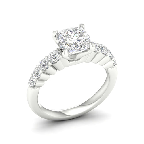 2 1/2 ctw Graduated Lab Grown Cushion Centre Engagement Ring