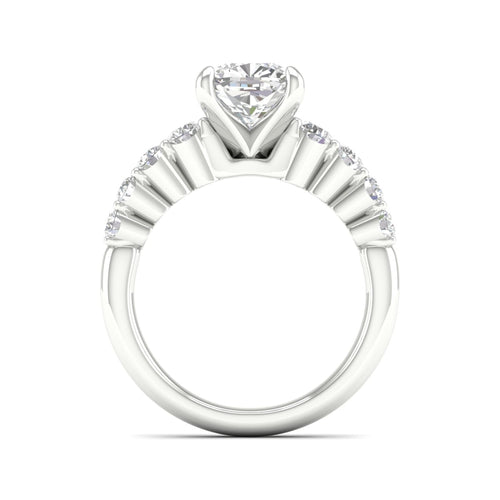 2 1/2 ctw Graduated Lab Grown Cushion Centre Engagement Ring