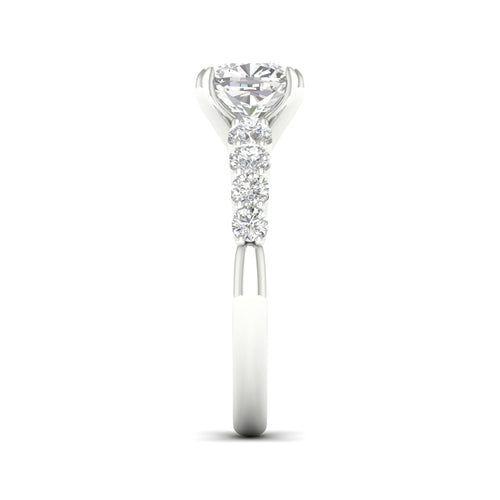 2 1/2 ctw Graduated Lab Grown Cushion Centre Engagement Ring