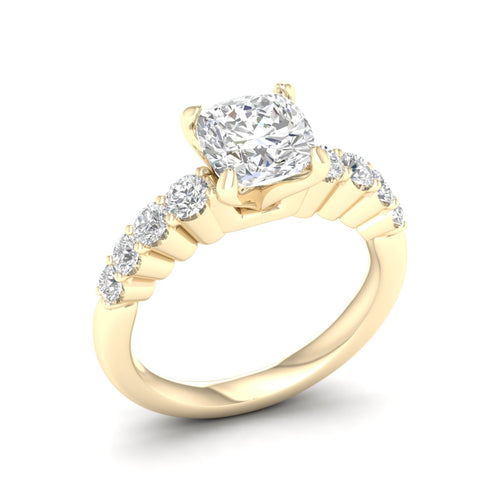 2 1/2 ctw Graduated Lab Grown Cushion Centre Engagement Ring
