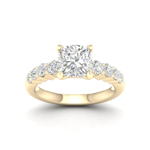 2 1/2 ctw Graduated Lab Grown Cushion Centre Engagement Ring