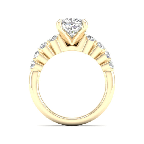 2 1/2 ctw Graduated Lab Grown Cushion Centre Engagement Ring
