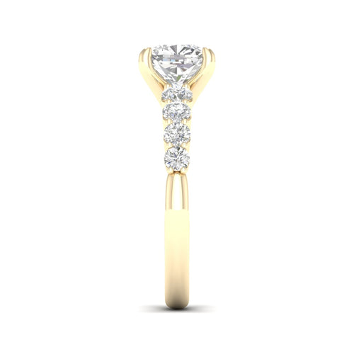 2 1/2 ctw Graduated Lab Grown Cushion Centre Engagement Ring