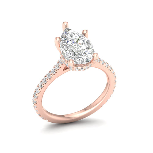 3 3/4 ctw Pear Accented Hidden Halo Lab Grown Ring