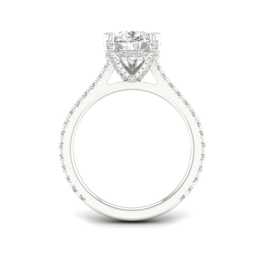3 3/4 ctw Pear Accented Hidden Halo Lab Grown Ring