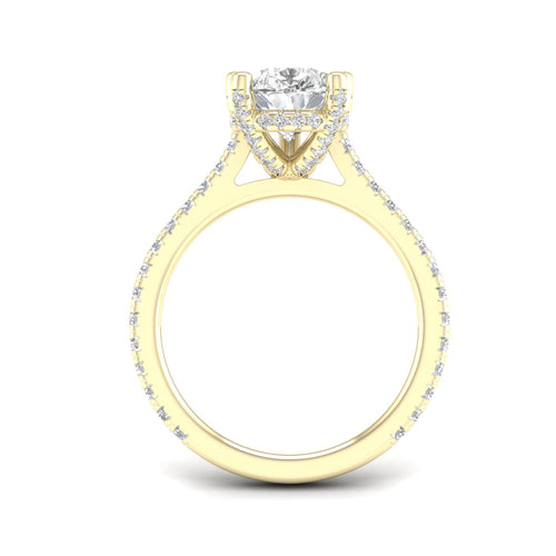3 3/4 ctw Pear Accented Hidden Halo Lab Grown Ring