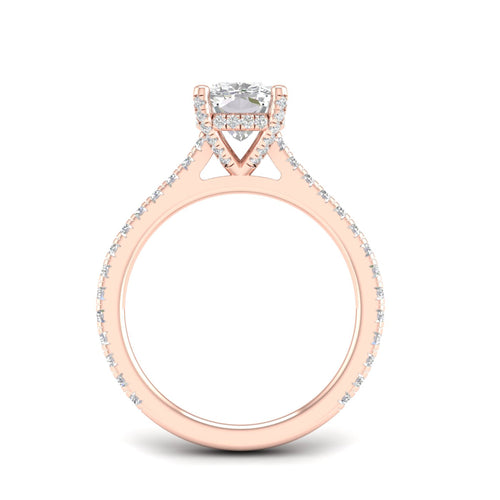 2 5/8 ctw Cushion Accented Hidden Halo Lab Grown Ring